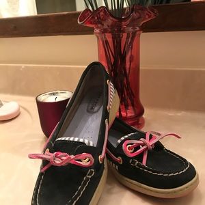 Sperry Navy and Light Blue Leather Boat Shoe Sz 6